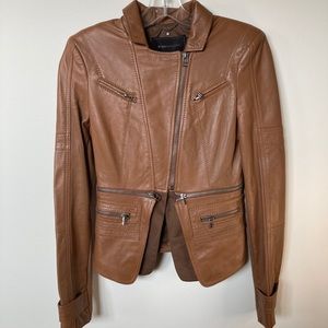 BCBG Brown “Ashton” Leather Jacket